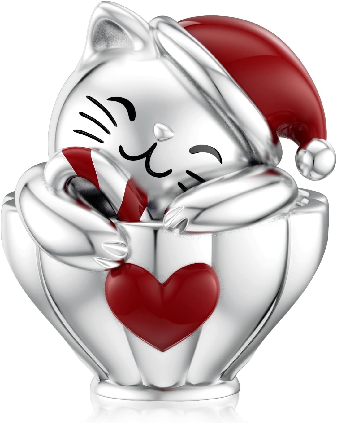 LANBEIDE Christmas Charms for Pandora Charms, 925 Sterling Silver Christmas Snowflake Santa Clus Dog Cat Beads for Pandora Bracelet Present for Women for Xmas