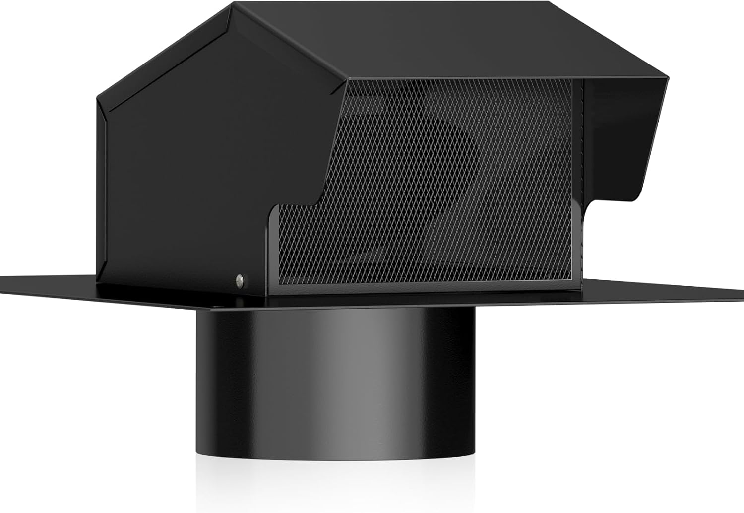 Removable Roof Vents, Hon&Guan 4 Inch Roof Dryer Vent for Houses, Galvanized Steel 4 Inch Exhaust Vent for Ventilation System-with Damper, Black.