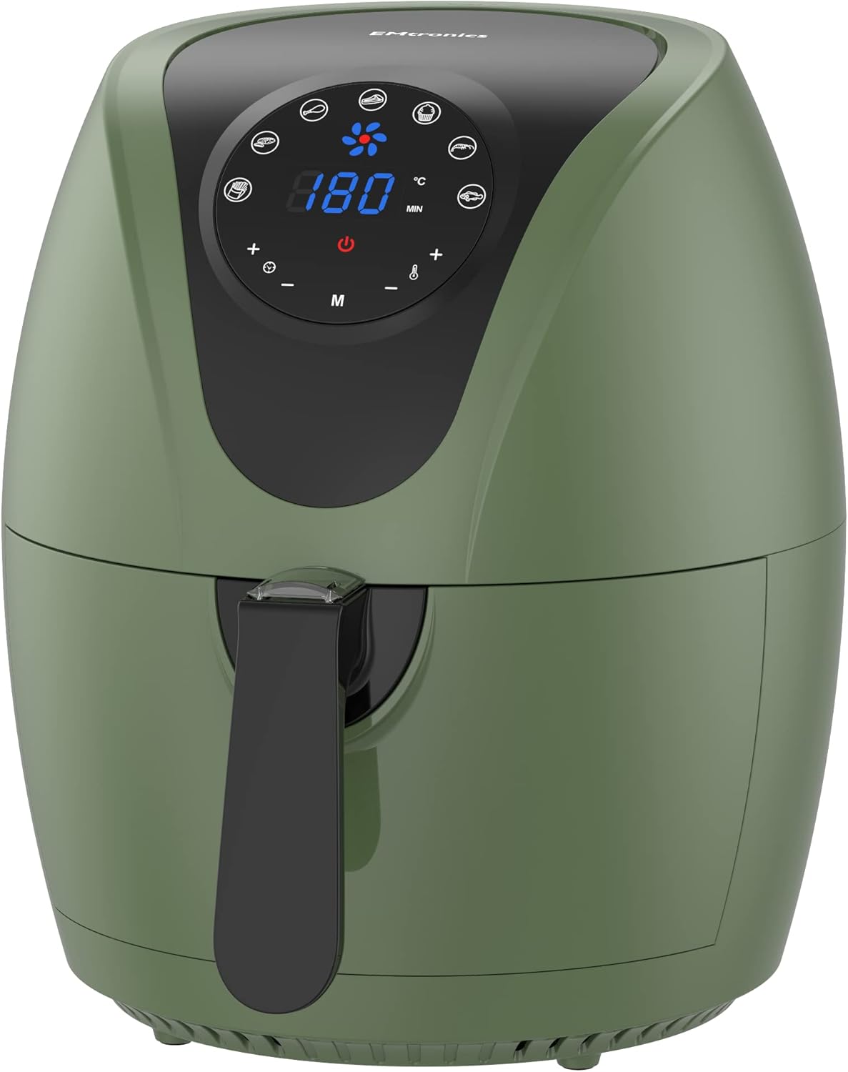 4.5L Air Fryer - 1400W Oil-Free Cooker with 7 Presets, Non-Stick, Dishwasher Safe Basket (4.5L) - Sage Green