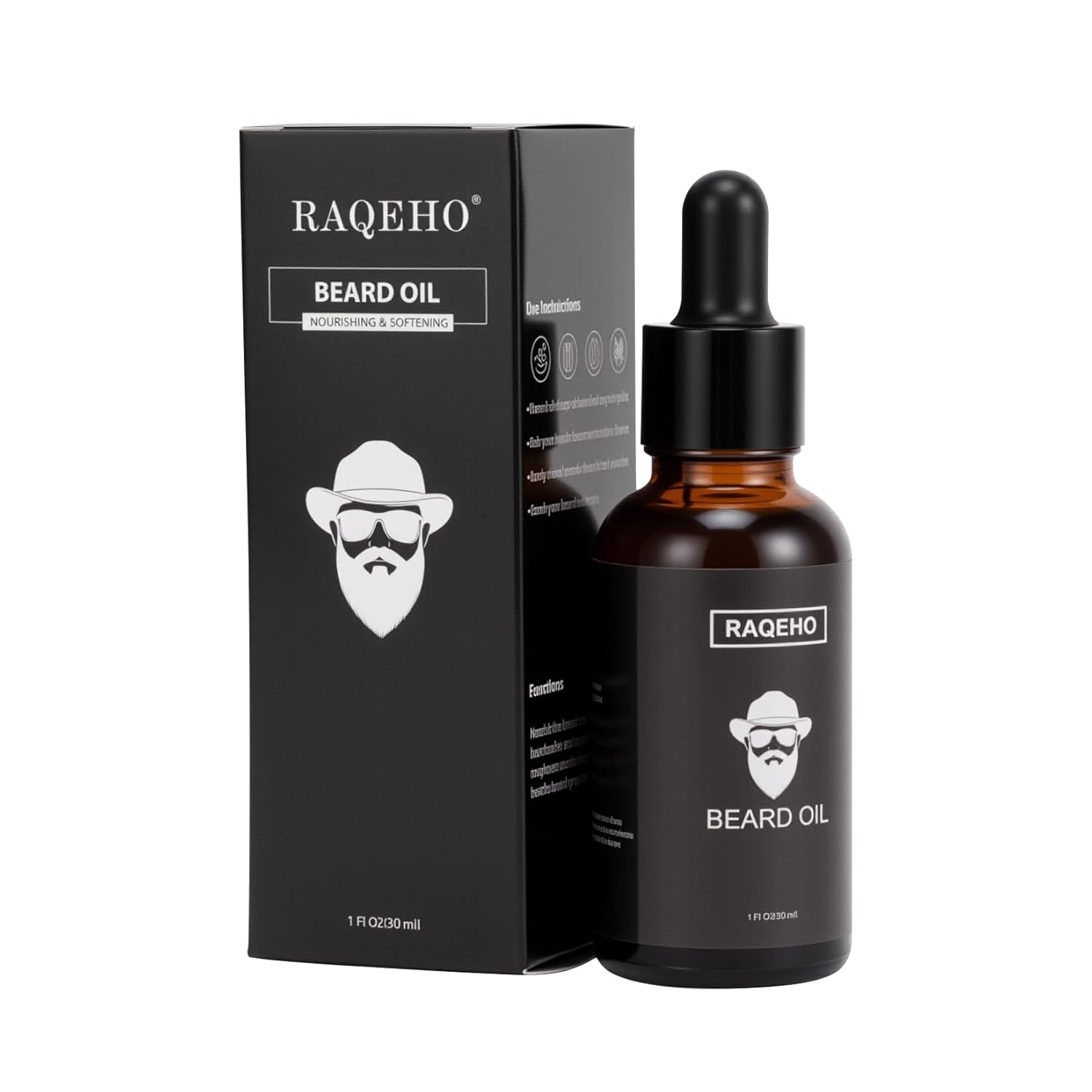 Sandalwood Beard Oil for Men - Beard Softener Moisturizer Thickener Strengthen Coarse Hair Mustache Oil with Argan Oil & Jojoba Oil Beard Conditioners & Oils Serum Care Gifts（1fl oz）