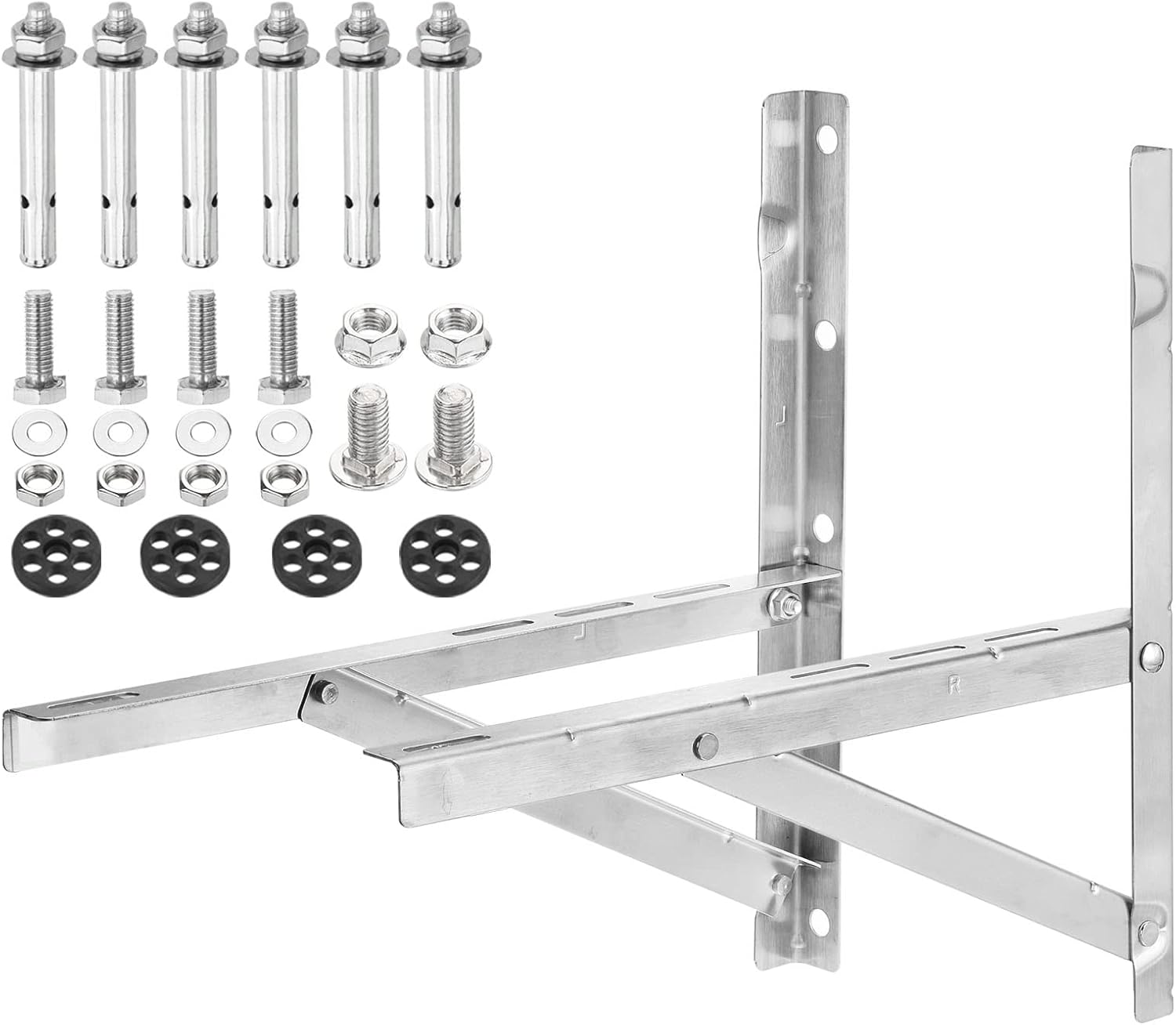 PATIKIL Mini Split Wall Mounting Bracket for 9000~24000BTU 1 Set Up to 400 Lbs Condenser Ductless AC, Heat Pump System Stainless Steel Bracket