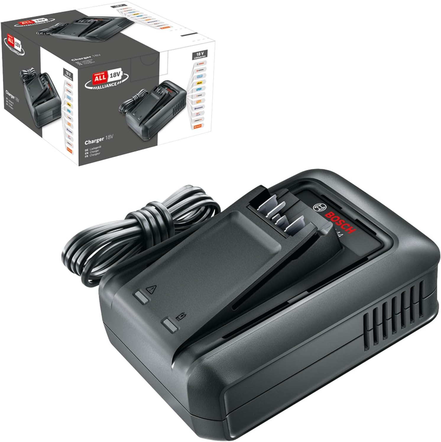 Bosch Fast Charger AL 18V-44 (18V System; Charging Time of 2.0/2.5/4.0/6.0 Ah Battery: 34/44/59/87 min; Integrated Wall Mount)