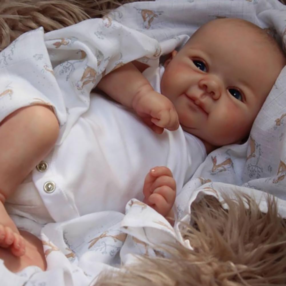 Lonian 19Inch Reborn Baby Dolls,Lifelike Newborn Babies Weighted Body Newborn Toddler Dolls Best Gift for Age 3+ (brown eyes)