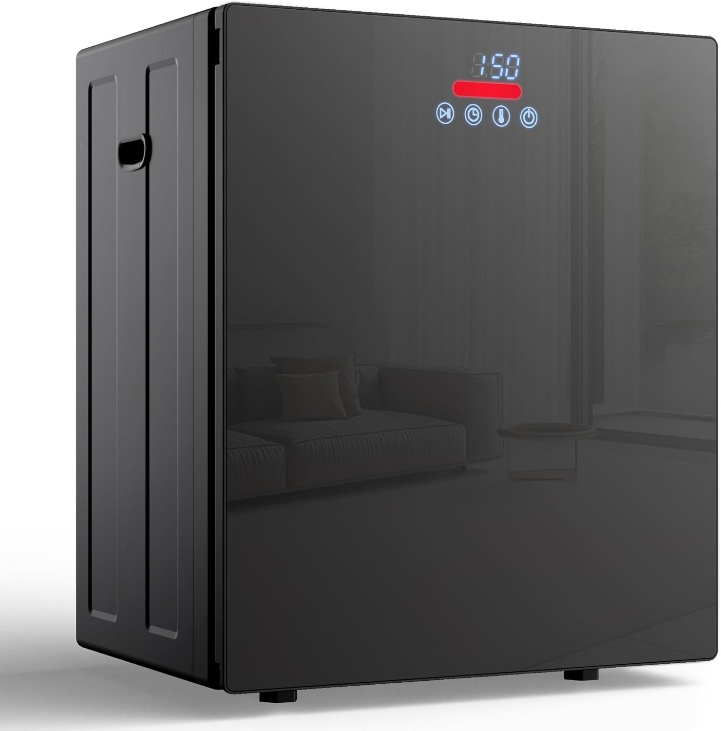 8.8 LBS Portable Dryer, 850W Clothes Dryer with 4 Modes, LCD Panel Control, 1.5 Cu.Ft Drying Machine for Apartment, Dorm, RV, Mirror Appearance, Black