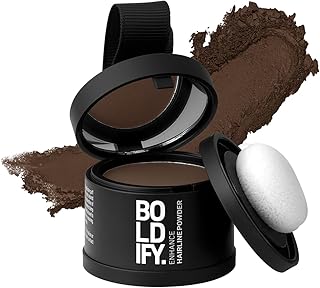 BOLDIFY Hairline Powder - Root Touch Up & Hair Loss Cover Up, Instant Gray Coverage 48-Hour Stain-Proof Hair Color Powder for Women & Men, Hair Fibers and Hair Topper Alternative (Medium Brown)