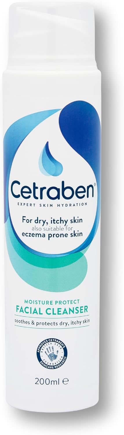 Cetraben Moisture Protect Facial Cleanser, For All Skin Types, Suitable For Daily Use, Hydrates Skin, Gentle Skin Care Facial Cleanser, 1 x 200ml