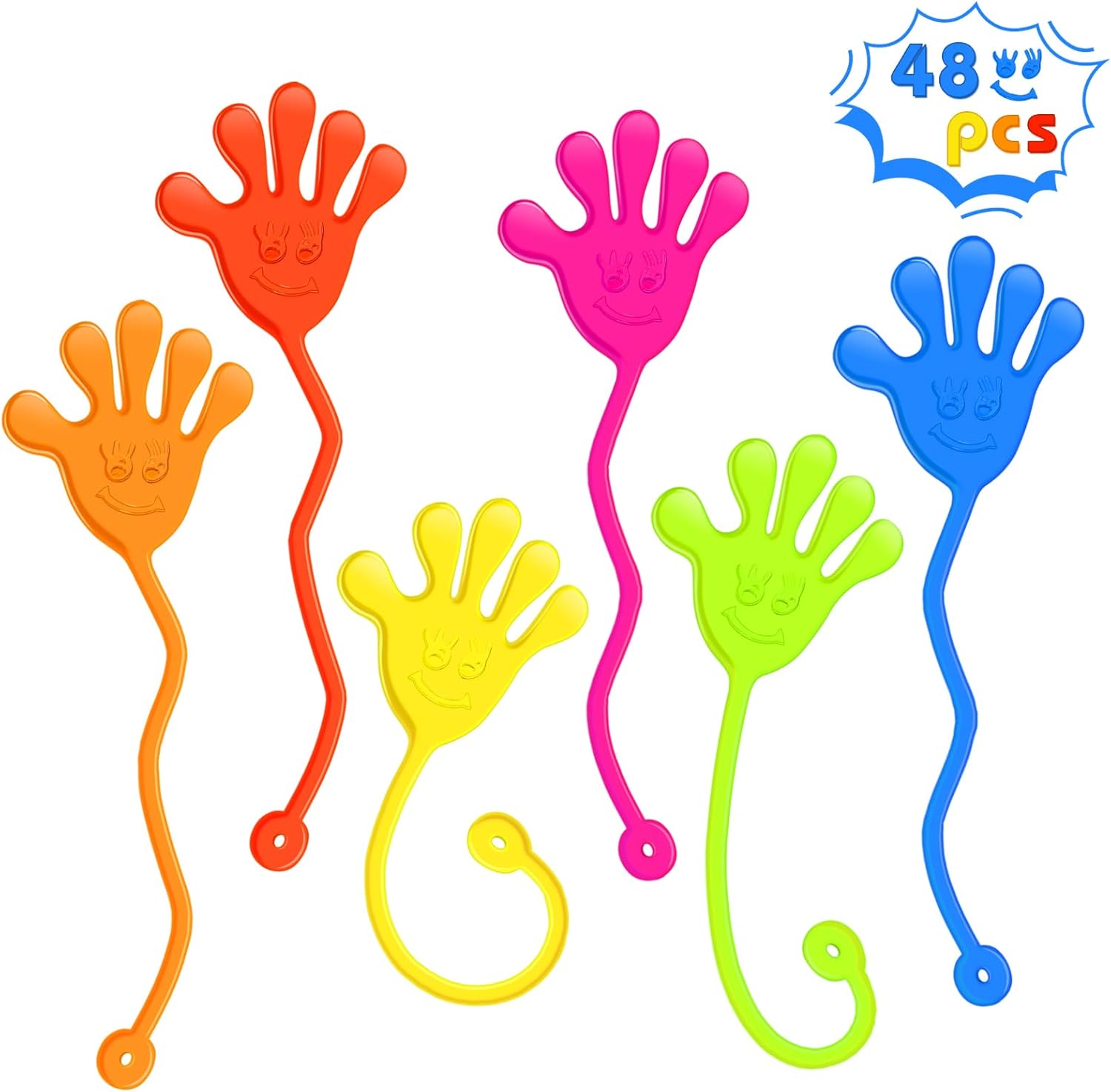 Sticky Hands Bulk 48 PCS Party Favors for Kids 4-8 8-12 Stretchy Sticky Hand Toy Goodie Bag Stuffers Back to School Gifts for Students Treasure Box Toys for Classroom Prizes Birthday Party Supplies