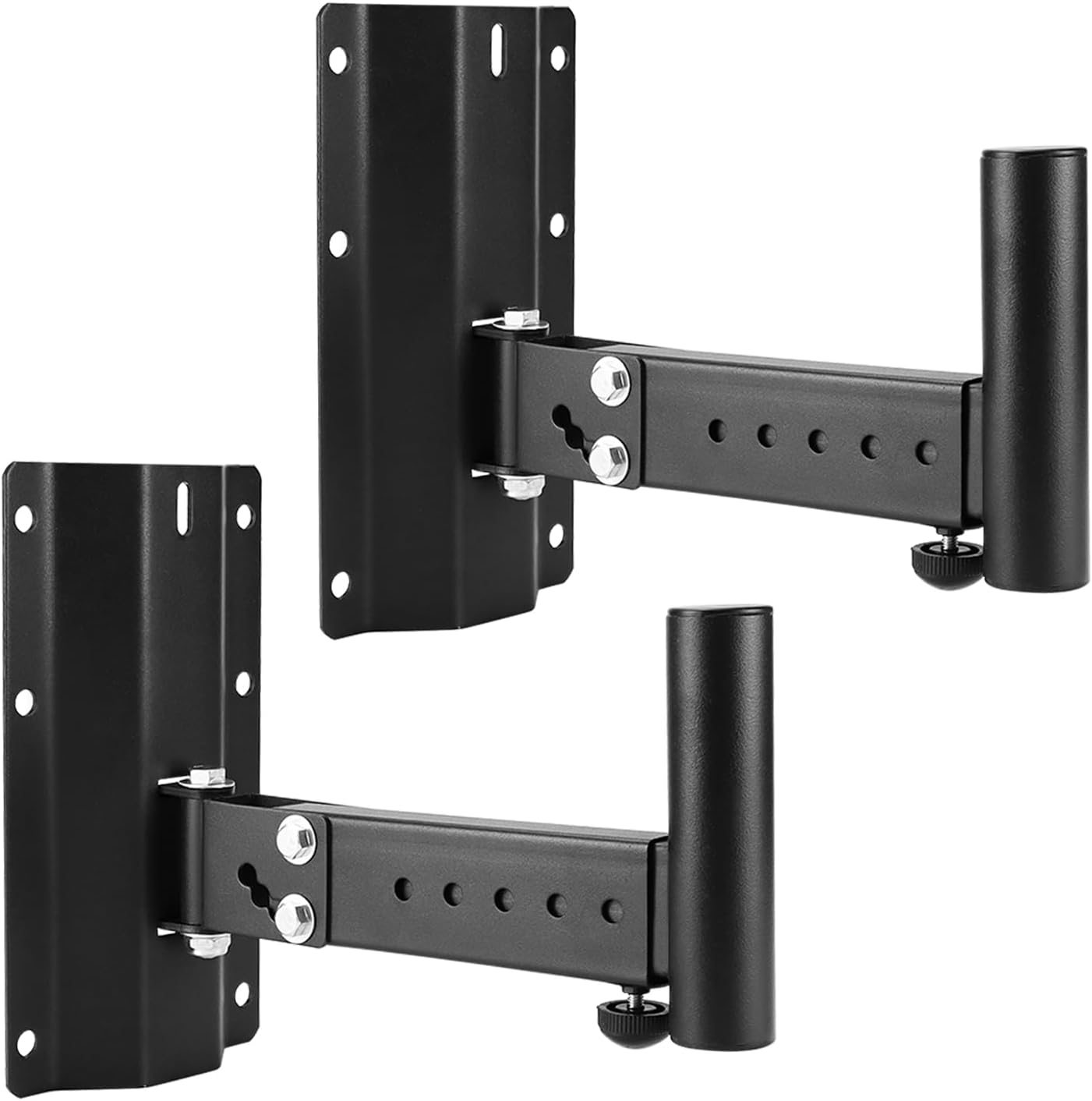 QWORK® 2 Heavy-Duty Speaker Brackets, Wall Mount, DJ & PA Speaker Bracket, Telescopic Length, Angle Adjustable, 35kg Load Capacity