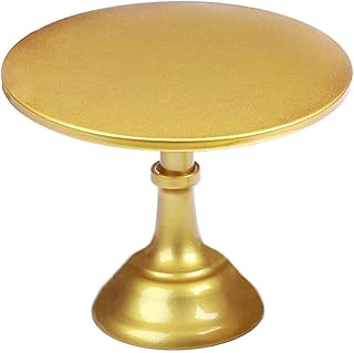 10 inch White Cake Stand: Metal Cake Holder Stand - white cupcake stand For Wedding Reception Birthday (Gold)