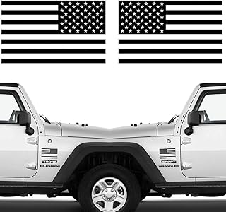 Die Cut Subdued Matte Black American Flag Sticker 3" X 5" Tactical Military Flag USA Decal Great for Car, Hard Hat. Car Vinyl Window Bumper Decal Sticker (1 Pair)