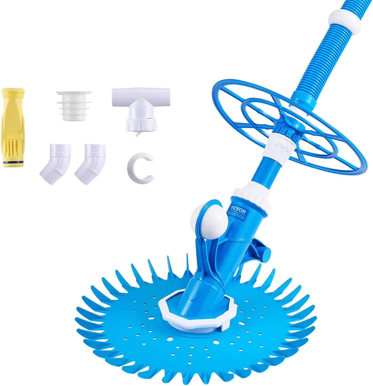 VEVOR Suction Pool Cleaner, Automatic Pool Vacuum Cleaner, Suction Side Automatic Pool Cleaner, Suction Vacuum Pool Sweeper with 12 Hoses, for In-ground Pool and Above-ground Pool Up to 20 x 35 ft