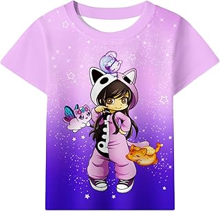 Girls Shirt Cartoon Graphic Tshirt Casual Short Sleeve Clothes