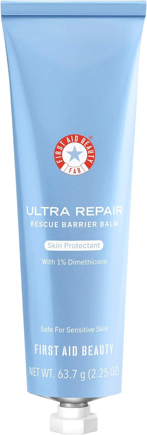 First Aid Beauty - Ultra Repair Rescue Barrier Balm, Deep Hydrating Skin Barrier Mask with 1% Dimethicone, Visible 24-Hour Relief for Dry, Cracked & Chapped Skin, Safe for Sensitive Skin, 63.7g