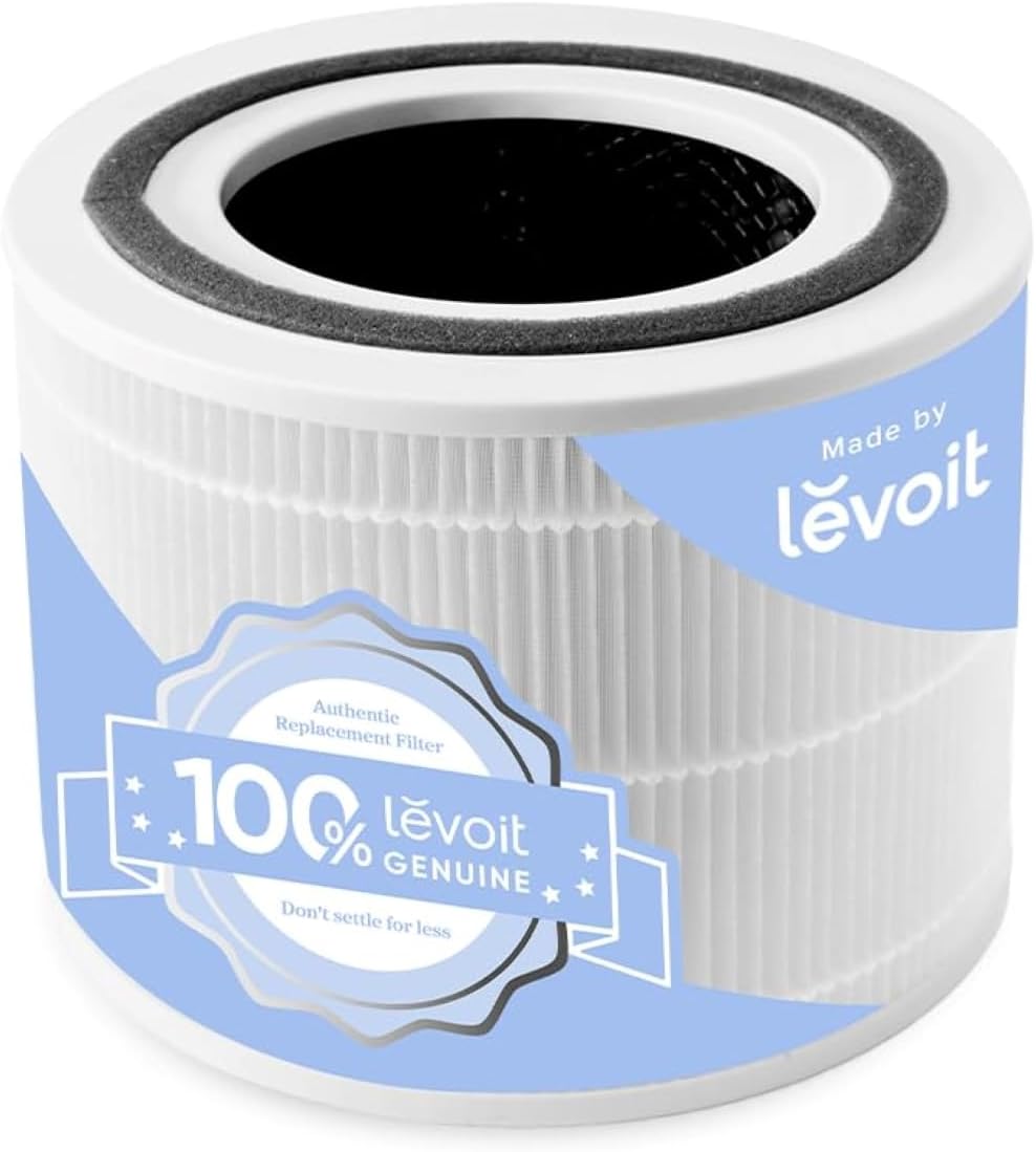 Levoit Core 300-P Air Purifier Replacement Filter, Genuine Air Filters | AHAM VERIFIDE, Supports HEPA Sleep Mode, Activated Carbon, Removes Smoke Odor, Allergens, Pet Hair, Core 300-RF, 1 Pack