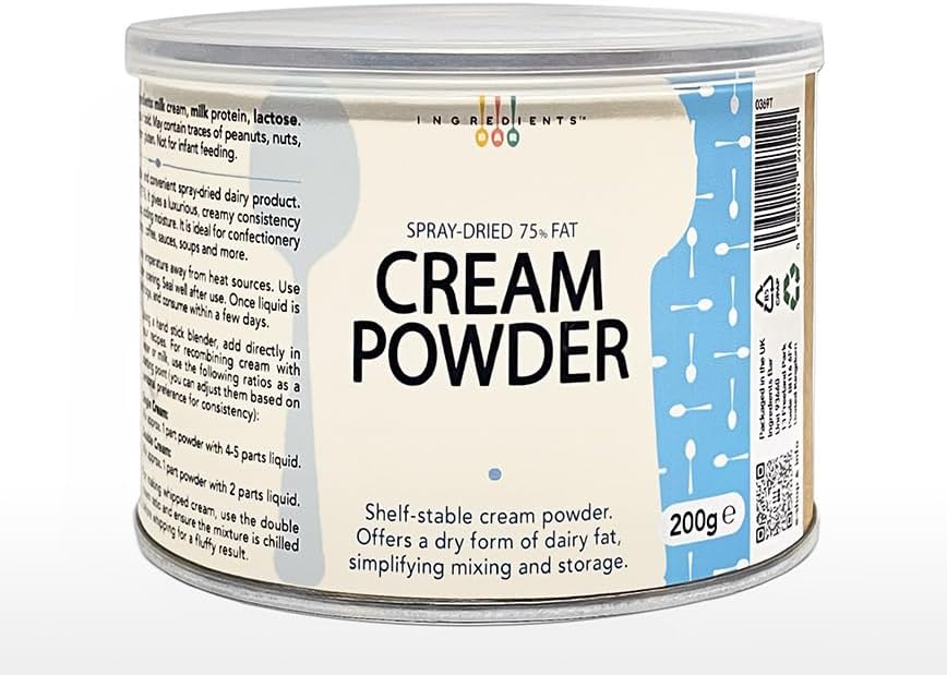 IB Dried Cream Powder 200g | Pure Dairy High-Fat 75% No Additives | Luxurious Taste & Texture | Dried Powdered Dairy Heavy Cream