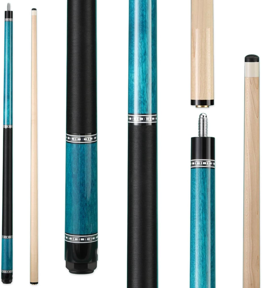 58 Inch Canadian Maple Pool Cue Stick, 20oz Billiard Cue with 10~13mm Tips, Irish Linen Grip for Starters, Home & Commercial Use