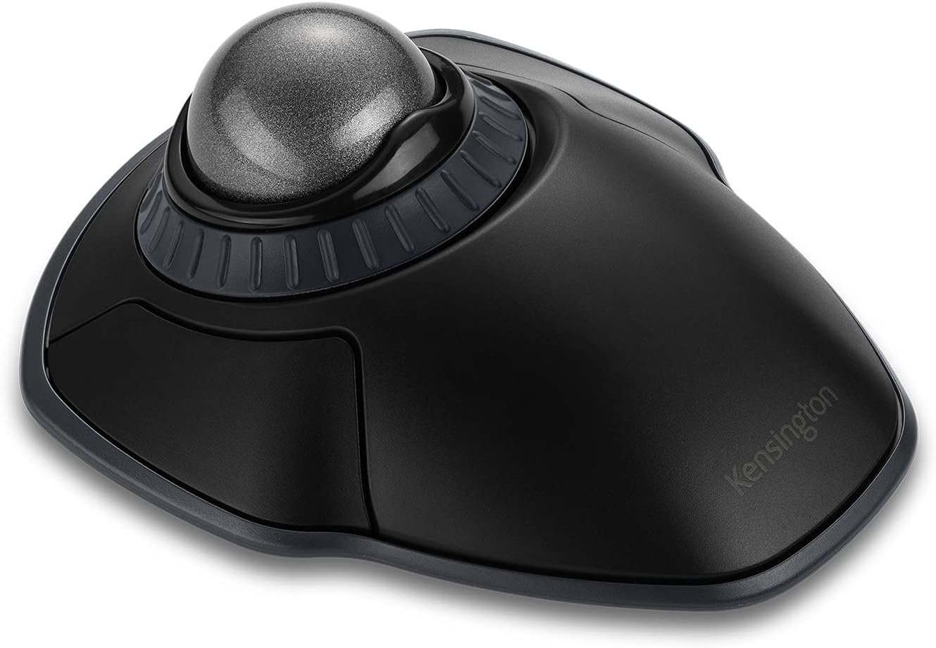 Kensington Orbit Wireless Trackball with Scroll Ring - Space Gray (K72675WW),Black/Grey