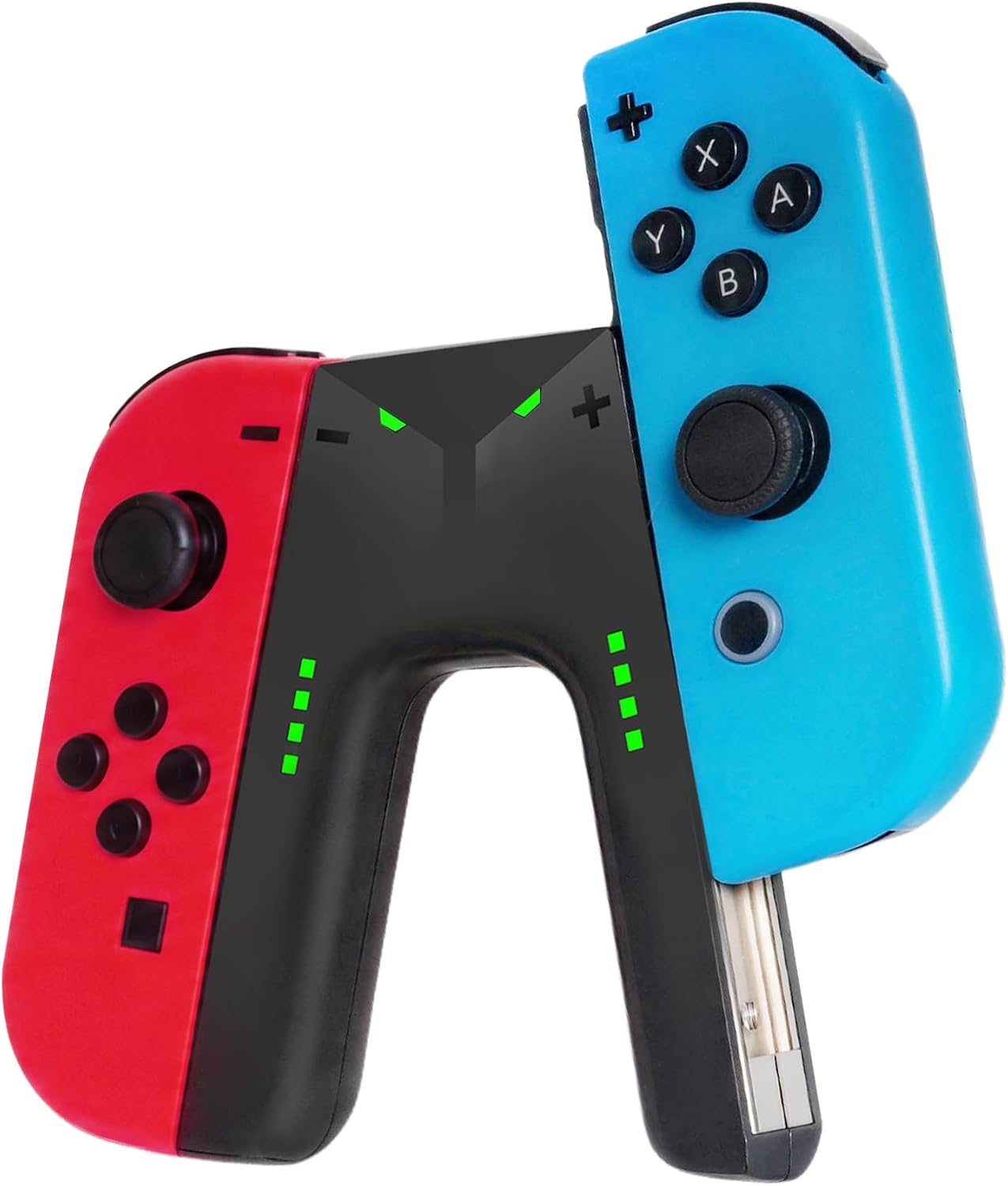Vanjua Switch JoyCon Charging Grip Compatible with Nintendo Switch & OLED Model, Play While Charging, Portable V Shaped Switch JoyCon Controller Charger with Indicators