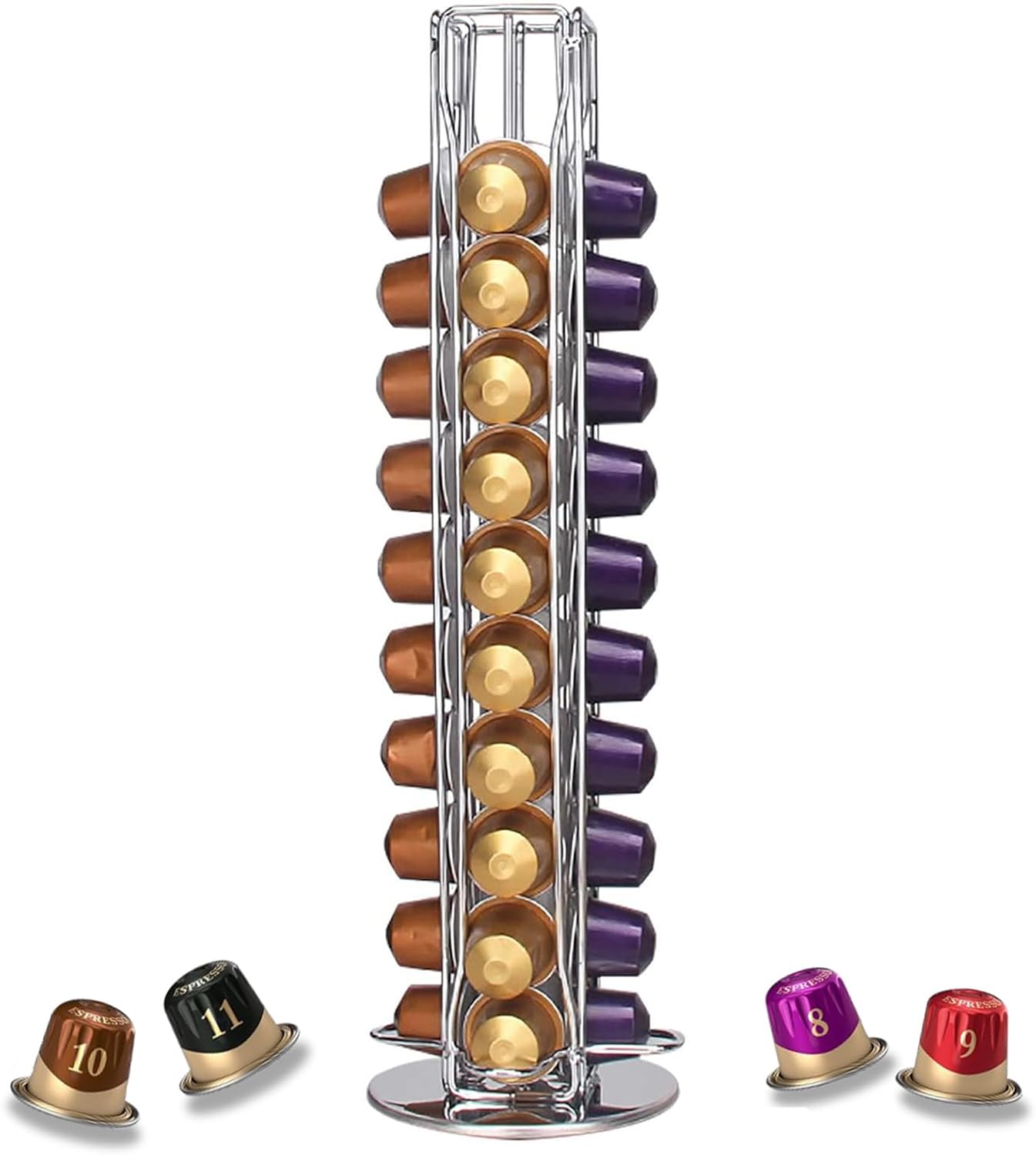 YGJT Coffee Pods Holder Stand for Nespresso Capsules, Coffee Capsules Holder, Nespresso Coffee Pod Storage Rack for 40 Pcs (not Included Coffee pods)