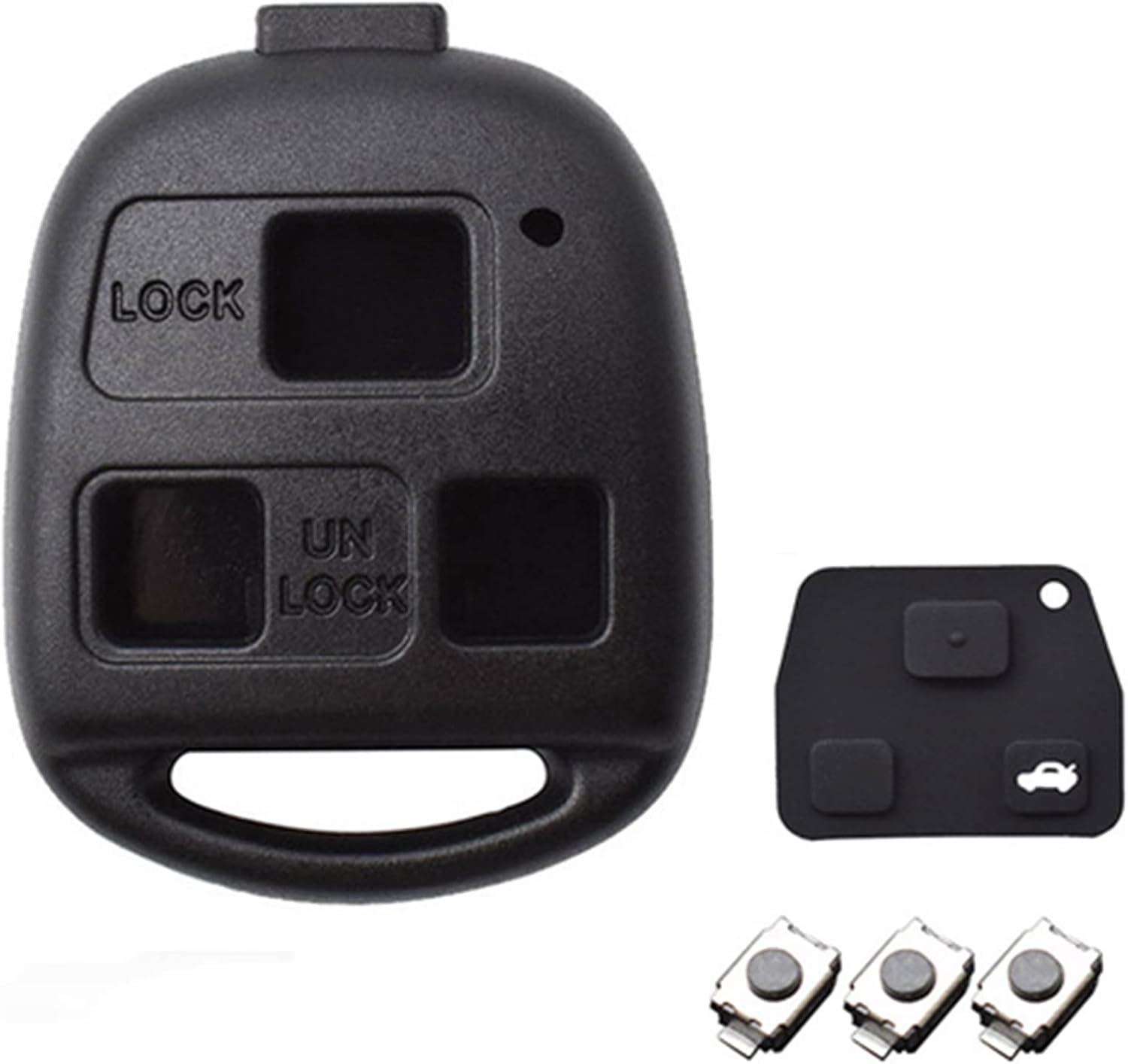 HooRLZ Toyota Lexus Key Fob Cover Replacement For Toyota Aygo Corolla Yaris RAV4 Prado Avensis Land Cruiser Previa Lexus GS ES LS IS GX LX RX SC Remote Car Key Case Shell, 3 Button Toyota Key Fob