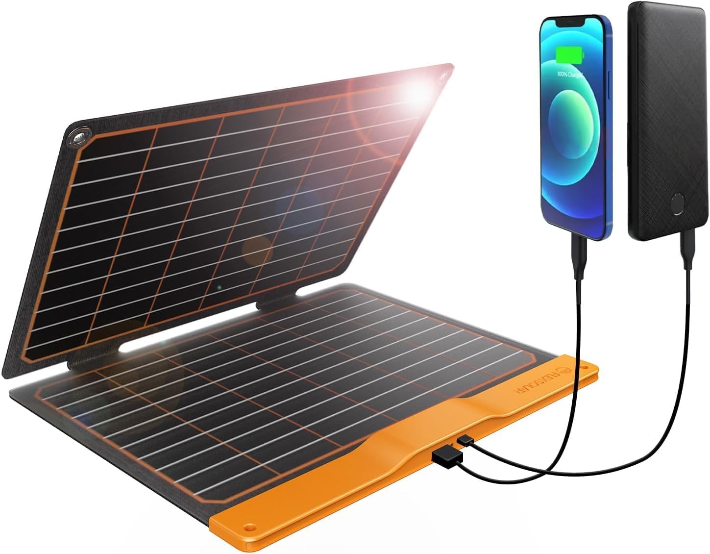 FlexSolar 20W Portable Solar Panel Charger for Camping Foldable Solar Panel