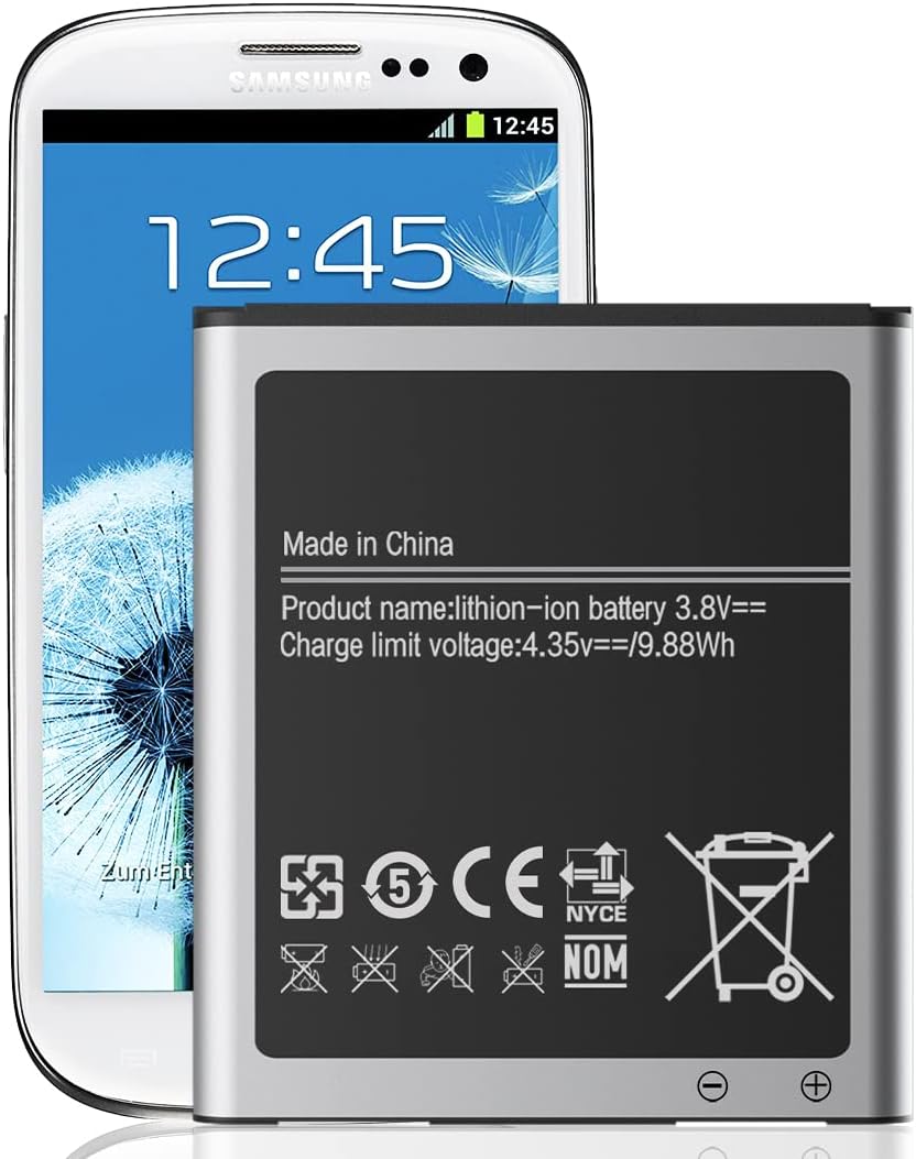 [2600mAh] Galaxy S3 Battery,New Version Li-ion Battery Replacement for Galaxy S3 EB-L1G6LLU, Verizon I535, Sprint L710, AT&T I747, R530, LTE I9305, T999
