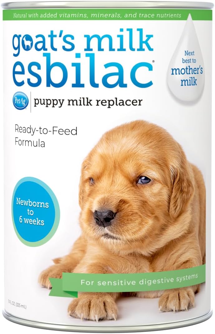 Pet-Ag Goat’s Milk Esbilac Liquid - 11 oz - Ready-to-Feed Puppy Formula with Vitamins, Minerals, and Trace Nutrients for Puppies Newborn to Six Weeks Old - for Sensitive Digestive Systems