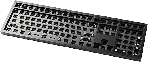 Keychron Q6 Max QMK/VIA Wireless Custom Mechanical Keyboard Barebone Knob Version, Full-Metal Hot-Swappable RGB Backlight 2.4 GHz/Bluetooth/Type-C Wired for Mac/Windows/Linux - Black