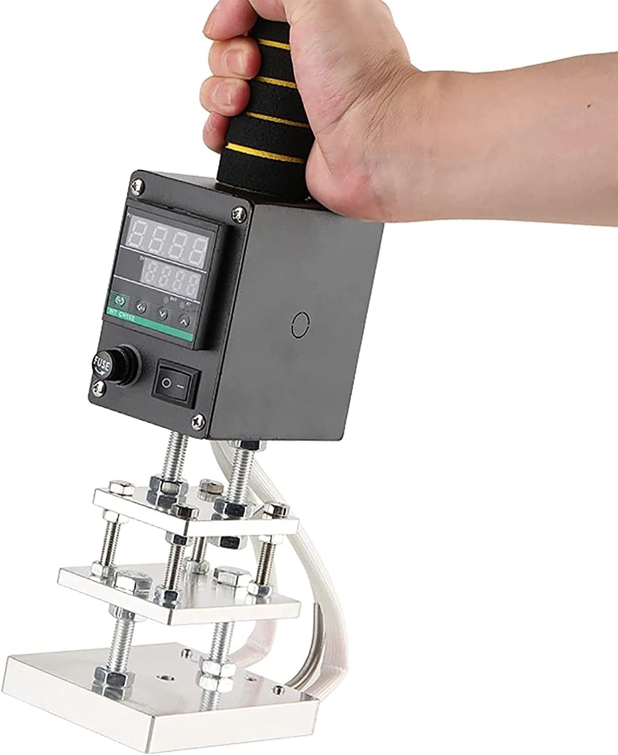 CAULO Hot Stamping Machine Hot Foil Stamping Machine Leather Embossing Machine Handheld Digital Pressure Mark Machine for Leather (100x130mm)