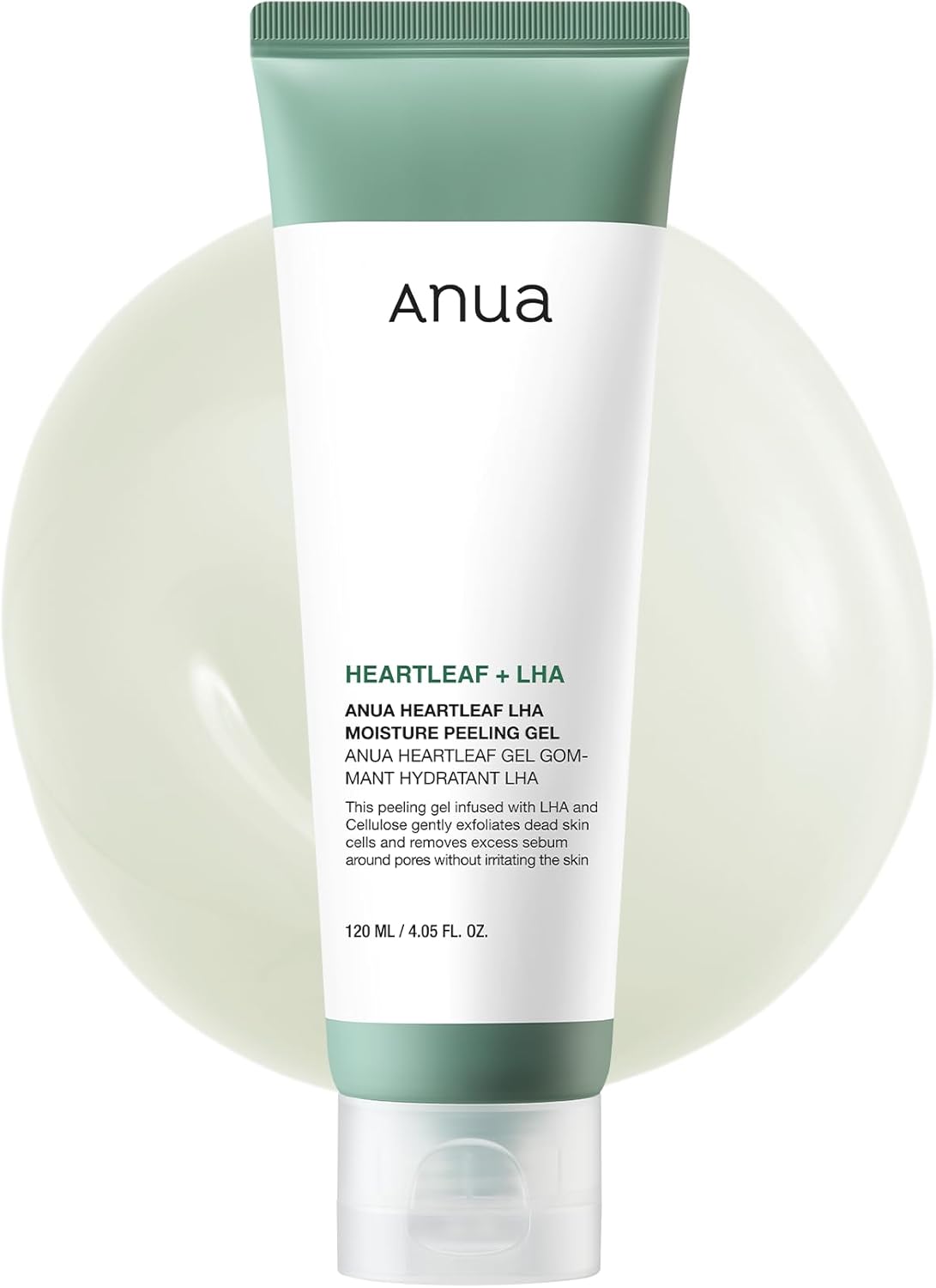 ANUA Heartleaf Peeling Gel, Gentle Exfoliation with LHA, Soft Scrub with Natural Cellulose, Pore Vacuum & Dead Skin Removal, Soothing & Hydrating Facial Cleanser, Korean Skin Care, 100ml/3.38 fl.oz.