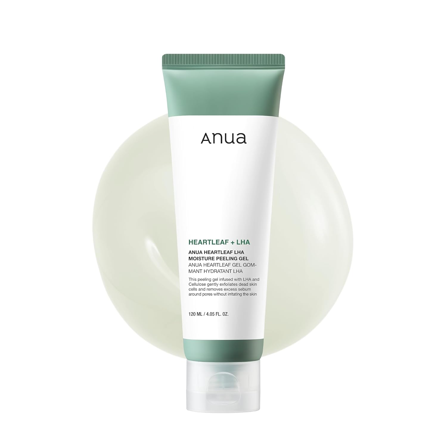 ANUA Heartleaf LHA Moisture Peeling Gel, Gentle Exfoliation, Hydrating Facial Peel, Pore Care, Dead Skin Removal, Natural Cellulose for Soothing, Vegan, Korean Skin Care (100ml/3.38 fl.oz.)