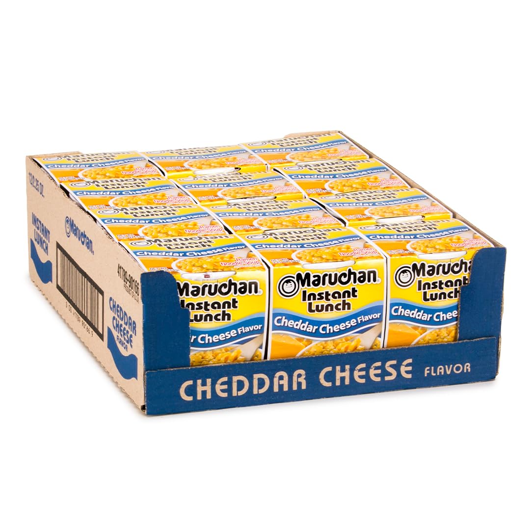 Maruchan Instant Lunch Cheddar Cheese, Ramen Noodle Soup, Microwaveable Meal, 2.25 Oz, 12 Count