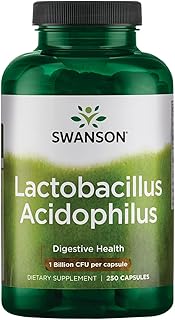Swanson Lactobacillus Acidophilus - Probiotic Supplement Supporting Digestive Health with 1 Billion CFU Per Capsule - Promotes Bowel and GI Tract Health - (250 Capsules)