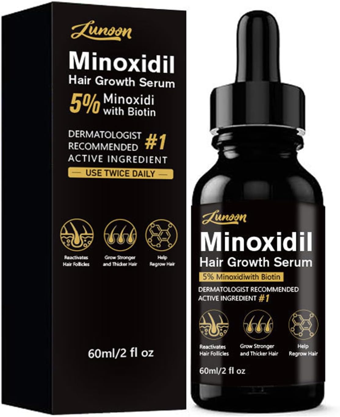 Hair Growth Serum for Faster Hair Growth, Rosemary Oil, Stop Hair Loss, Stronger & Thicker Hair, Vegan & Paraben-Free, 60 ml