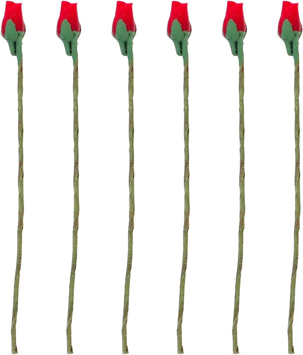 Zerodeko 6pcs Miniature Rose Buds Ornaments Realistic Rose Buds Decor for Mini House Crafting Aesthetic Flower Adornments for Home Decoration