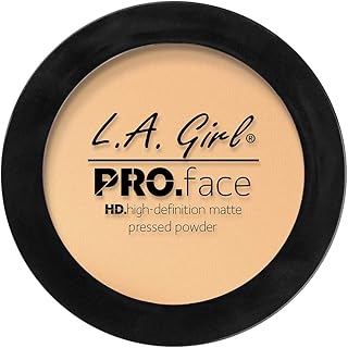 L.A. Girl PRO.Face Matte Pressed Powder, Creamy Natural GPP604 (Pack of 3)