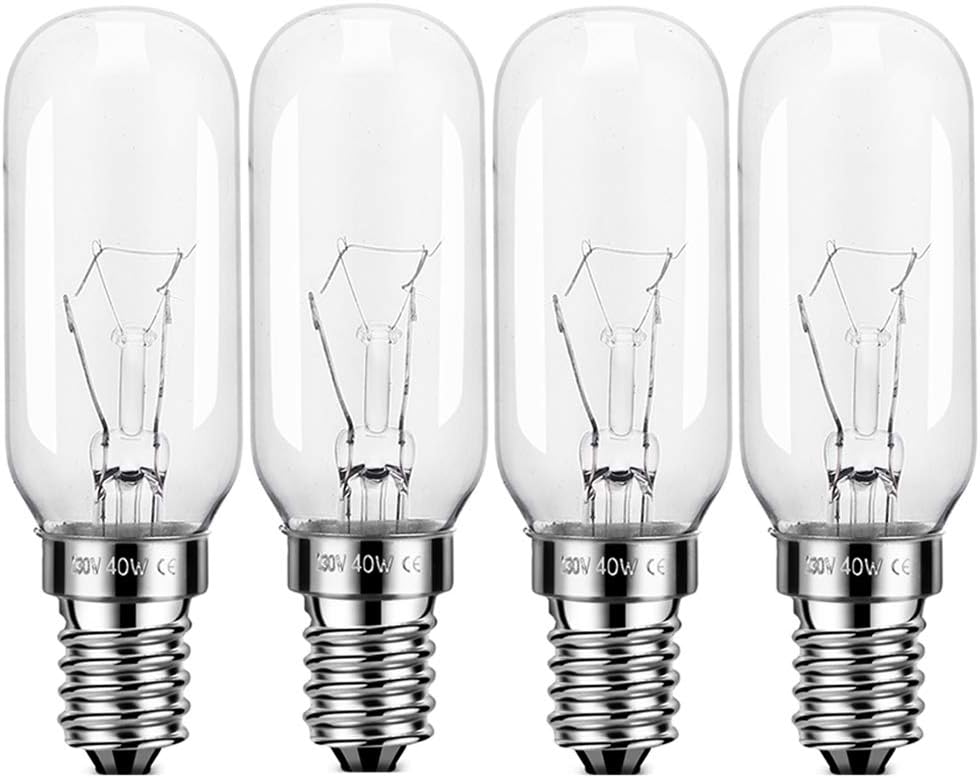 40w E14 Cooker Hood Light Bulb 230V 320lm T25 Extractor Fan Bulb SES Appliance Lamp Oven Light Bulb Warm White 2700K Dimmable 4-Pack.