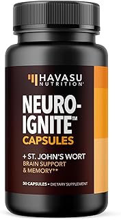 NeuroIGNITE Brain Supplement for Memory and Focus - 30 Count - Cognitive Support with St. John's Wort, Ginkgo Biloba, Bacopa, Phosphatidylserine and Nootropics - Non-GMO Capsules, 1-Month Supply