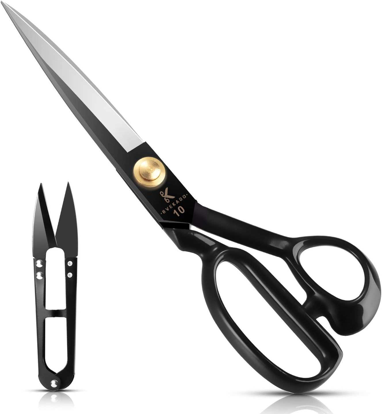 Fabric Scissors - 10 Inch(25.4CM) Sewing Dressmaking Scissors Tailor's Dressmaker Shears for Cutting Fabric, Clothes, Leather, Raw Materials(Right-Handed, Black)