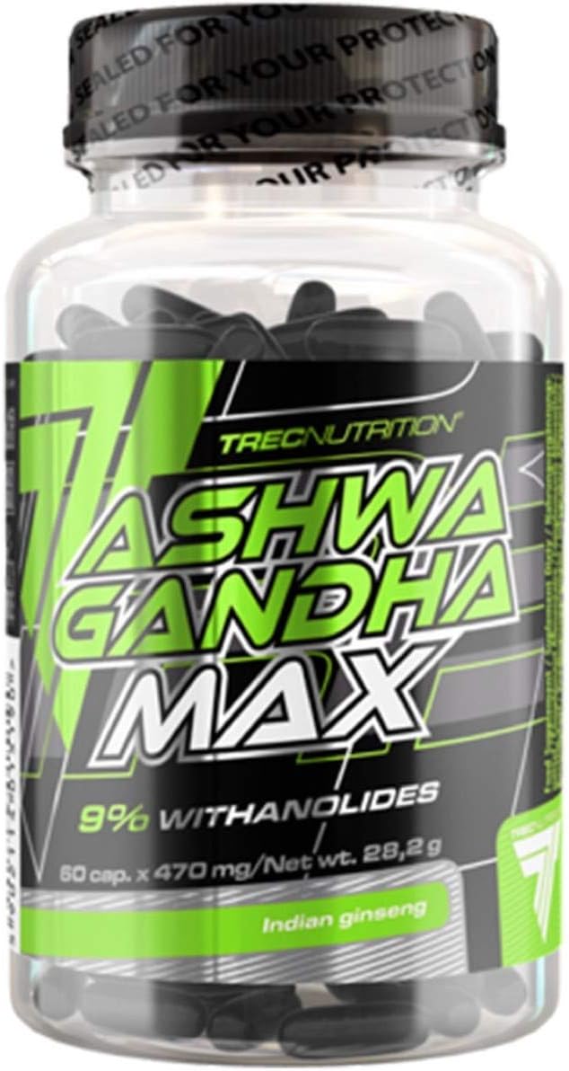 TREC Nutrition Ashwagandha MAX - 60 Capsules - Pure High Strength Ashwagandha Supplement - Highest Concentration - Most Bioavailable