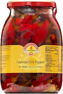 TuttoCalabria, Whole Calabrian Chili Peppers in Oil, All Natural, Non-GMO, Product of Italy, Glass Club Pack, 33.5 oz