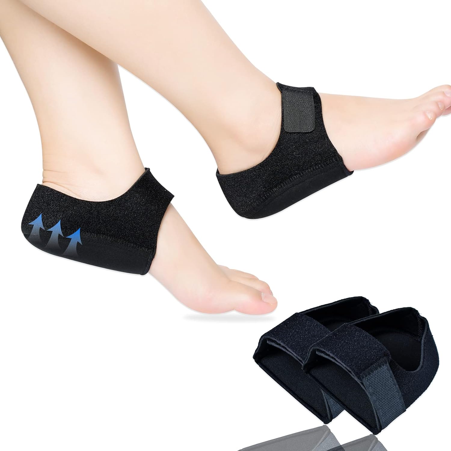 JUMPOW Gel Heel Cushion Support for Plantar Fasciitis, Heel Pain & Achilles Tendinitis - Protectors & Pads for Men & Women