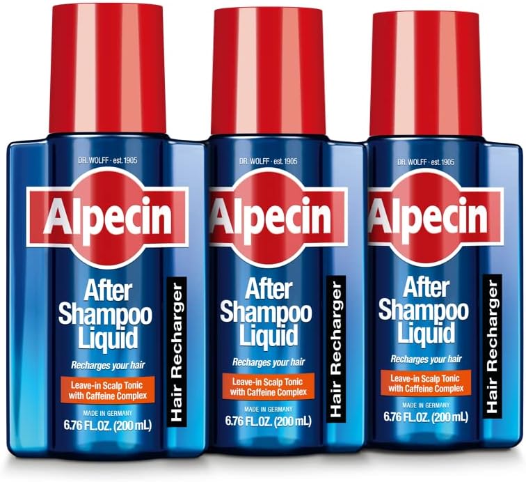 Alpecin After Shampoo Caffeine Liquid 6.76 fl oz (Pack of 3) I Topical Solution for Men's Thinning Hair I Promotes Natural Hair Growth I Sulfate Free with Concentrated Caffeine