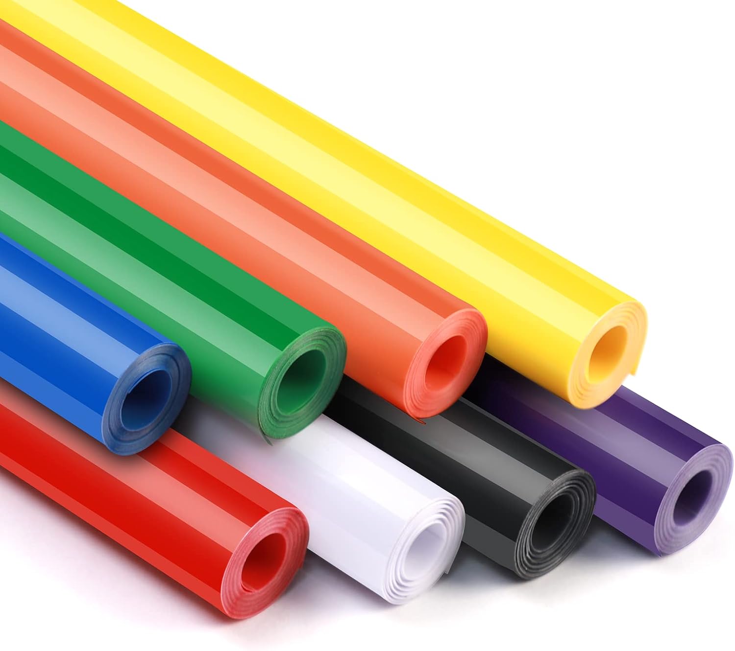 HTVRONT Permanent Vinyl Bundle, 8 Colors 12" x 5ft Permanent Adhesive Vinyl Rolls Compatible with Cricut Cutting Machine, Silhouette, Cameo Cutters, Signs, Scrapbooking, Craft, Die Cutters