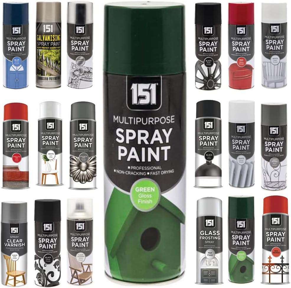 Multi-Purpose Green Gloss Spray Paint 400ml, Professional Quality Aerosol cans spray for All-Purpose, Interior Exterior & Household for Metal, Wood, Ceramics, Plastic, Walls with Perfect Finish