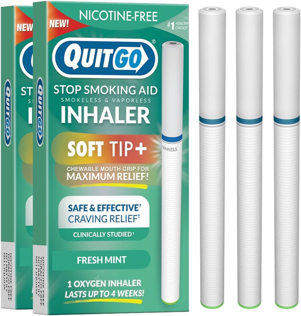 Soft-Tip Smokeless Vapor-Less Inhaler | 100% Natural, Nicotine-Free Inhaler for Oral Support Habit Replacement When You Want to Quit Smoking (3 Pack, Fresh Mint)