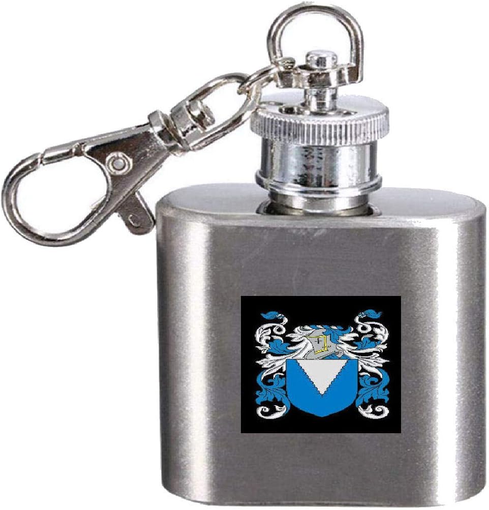 Orgain Family Crest Surname Coat of Arms 1oz Hip Flask Kerying Engraved