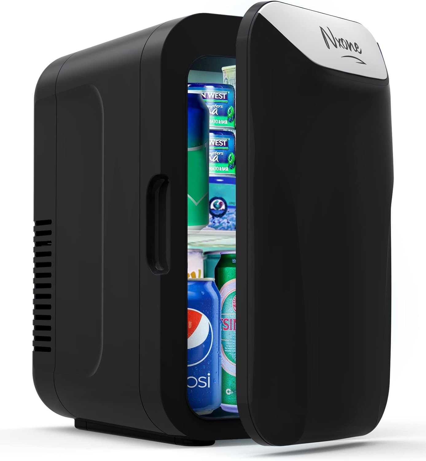 NXONE Mini Fridge,8 Can/6 Liter Small Refrigerator,110VAC/ 12V DC Portable Thermoelectric Cooler and Warmer Freezer Skincare Desk Little Tiny fridge for Cosmetics,Foods, Bedroom,Dorm,Office,and Car