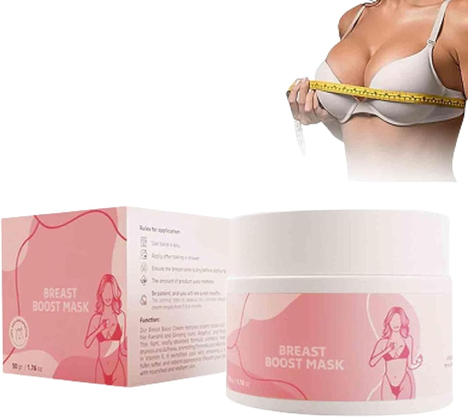 PETSBURG Breast Enhancement Cream, Breast Boost Mask, Lifts & Firms Bust Area, Push Up Bust Nourishing Serum, Safe for All Skin Types (1pcs)