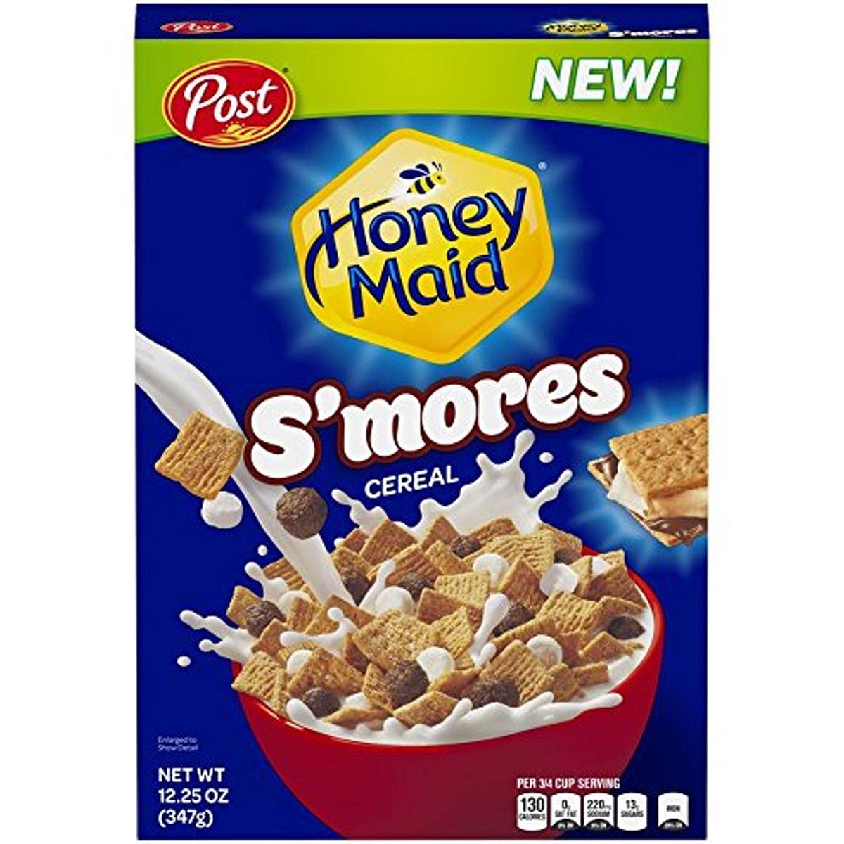 Post, Honey Maid, Breakfast Cereal, S'Mores Chocolatey Marshmallow Graham Cracker, 12.25 Oz